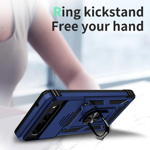 Shop the Navy Blue Google Pixel 7 Pro Case: Heavy Duty, Military Grade, Shockproof with Slide Camera Cover & Kickstand.