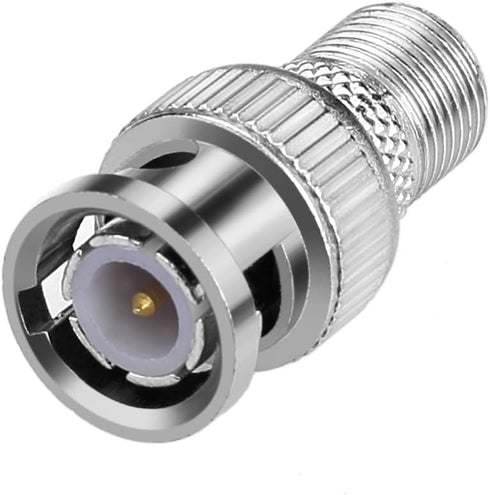 BNC Male Plug to F Female Jack Adapter, Coax Connector Coupler, CCTV Camera (Pack of 5)