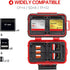LYNCA Water-Resistant 24 Slots Camera Memory Card Case Holder for 8 SD Cards, 4 CF Cards, 12 Micro SD/TF Cards (Red)