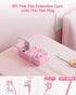 Beeiker 6 USB(2 5Ft 24W 4 USB C) Pink Extension Cord- Travel Power Strip with USB Charging Station and Outlets, Pink