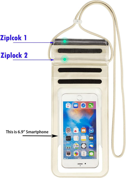 IPX8 Waterproof Phone Pouch - Dry Case for iPhone 13 Pro Max/13 Pro/12/11/Xs Max/XR for Kayaking, Swimming (Gold)