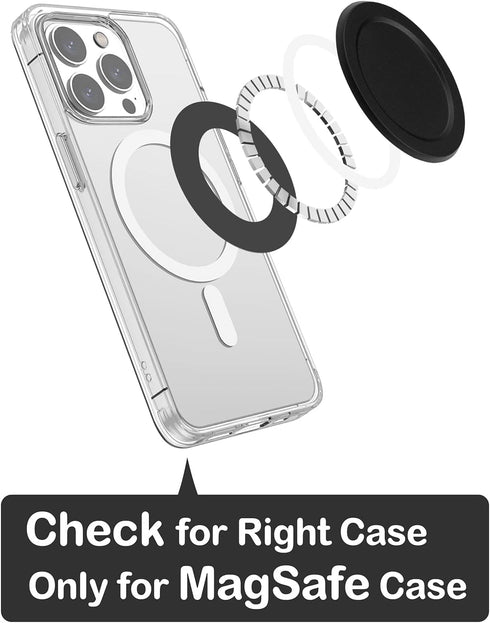 metisinno Magnetic Base Basic, Compatible with PopSocket Phone Grips and iPhone MagSafe Cases (Black)