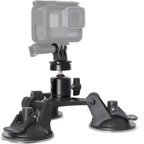 fantaseal Triple Cup DSLR Camera Suction Mount Compatible with Nikon Canon Sony DSLR/Camcorder + GoPro Hero Sony Garmin
