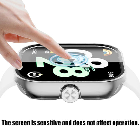 Screen Protector Case for Xiaomi Redmi Watch 4 - Hard PC Bumper & Tempered Glass Film Replacement Accessories