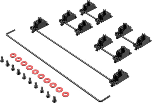DUROCK Stabilizer V2, PCB Mount Keyboard Stabilizers with 2u 6.25u 7u Wires for Mechanical Keyboards (V2 Nero 80% Kit)