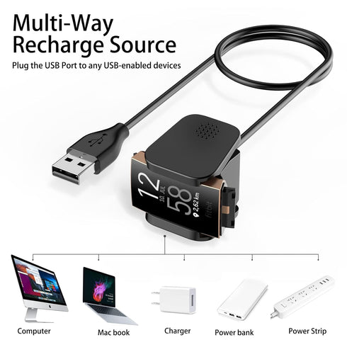 Meliya USB Charging Cable for Fitbit Charge 4 / Charge 3, 3.1 ft Replacement Dock Stand for Fitness Tracker.