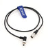 Eonvic Hirose 4 Pin Male for Sony F5 F55 Camera to Locking 2.1mm DC Right Angle Power Cable for Lectrosonics