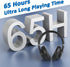 KVIDIO Active Noise Cancelling Headphones with Microphone, 65 Hours Playtime, Deep Bass, Hi-Fi Stereo Sound (Black)