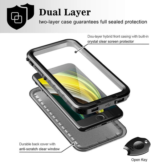 SPORTLINK Waterproof Case for iPhone SE 3rd 2022/iPhone SE 2nd 2020/iPhone 7/8 - Rugged Full Body Shockproof Dustproof