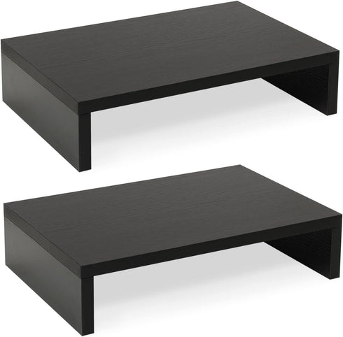 TEAMIX Wood Monitor Stand Riser-2 Pack, 2 Tier Adjustable Monitor Stand Dual