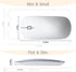 Slim Mini Bluetooth Mouse, Portable Flat Wireless Rechargeable Mouse, Ultra-Thin, Compatible with Laptop, PC, Tablet