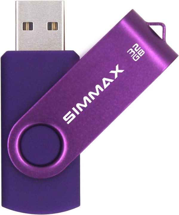 SIMMAX 32GB Memory Stick USB 2.0 Flash Drives Swivel Thumb Drive Pen Drive