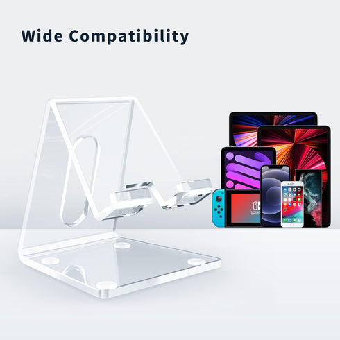 DARENYI Acrylic Cell Phone Stand for Desk, Clear Phone Holder Dock for iPhone 13/12/11 Pro Max, All Android Phones
