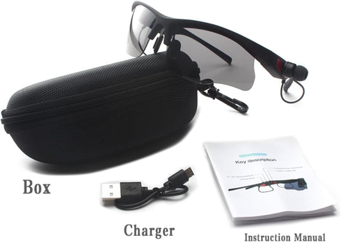 Smart Sport Sunglasses with Wireless Bluetooth 5.0, Unbeatable UV Protection, Perfect for Outdoor Adventures, Gaming,