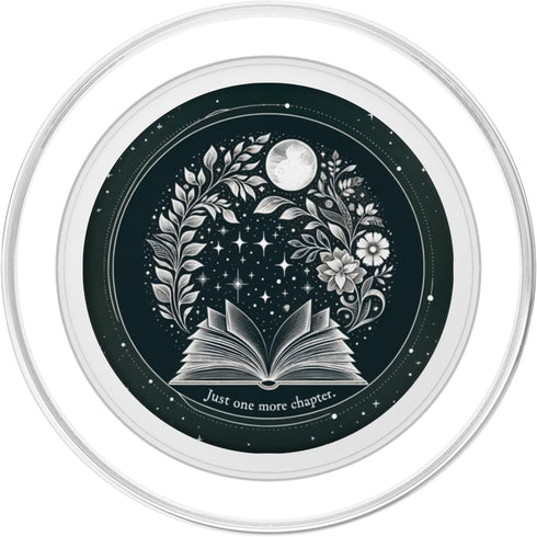 Just One More Chapter Floral Book Moon Lover Reading PopSockets MagSafe Grip for iPhone