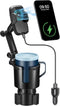 This Hill 3-in-1 Car Wireless Charger Cup Holder, 15W Charging, Adjustable Base & 360° Rotation for Smartphones