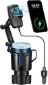 This Hill 3-in-1 Car Wireless Charger Cup Holder, 15W Charging, Adjustable Base & 360° Rotation for Smartphones