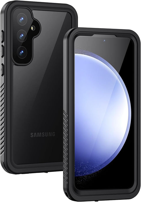 Lanhiem Samsung Galaxy S23 FE Case, IP68 Waterproof Heavy Duty Protection with Built-in Screen Protector, Black