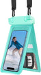 Waterproof Phone Pouch, IPX8 Double Space Cell Phone Case for iPhone 15/14/13 Pro Max Plus (Light Green)