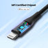 Apple MFi Certified 4Ft USB C to Lightning Cable, 3A Fast Charging, Nylon Braided, Compatible with iPhone 14/13/12/11 -