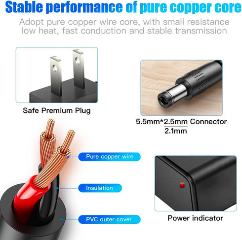 5Volt 1A Power Supply Adapter, AC/DC Adapter 100V-240V to DC 5V Power Supply for Security Camera Baby Monitor