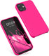 kwmobile Case for Apple iPhone 12 mini, TPU Silicone Phone Cover with Soft Finish in Neon Pink