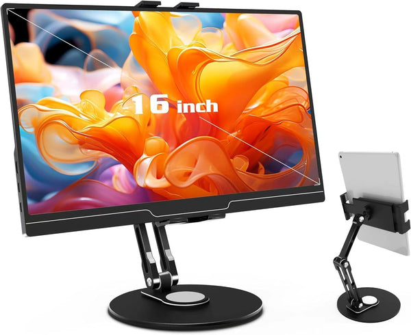 Bimo Tablet Stand Holder for ipad,Portable Monitor Stand Holder for 15.6'',16'',360Rotate Base for