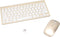 Keyboard Mouse Set, 2.4G, 78 Keys, USB Thin Etched Keycaps, Mute Ergonomic Design for PC, Laptop (Luxury Golden)
