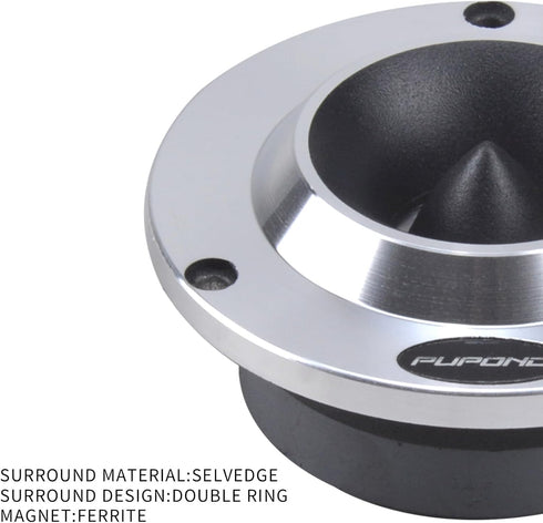 4'' 300watts 4 Ohm Ferrite Tweeters for Car Audio, Pair of Titanium Film Aluminium Panel Bullet Speakers