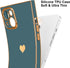 iPhone 13 Case, Square Luxury Plating Gold for Women Girls, Cute Love Heart Pattern Cover - Grey