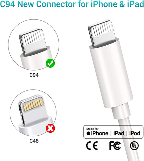 Quntis USBC to Lightning Cable for iPhone 3FT, 3Pack USB-C Charging Cable, MFi Certified for iPhone 14 13 12 Mini Pro