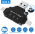 4 in 1 SD Card Reader for iPhone ipad Android Mac PC Camera,Micro SD Card Reader SD Card Adapter Portable Memory Card Reader Trail Camera Viewer Compatible for SD and TF Card by SUNTRSI