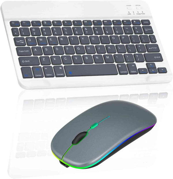 Rechargeable Bluetooth Keyboard and Mouse Combo for Amazon Fire HD 10 (2017), Shadow Grey
