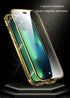 Case for iPhone 13 Pro Max with Screen and Camera Protector, Double Tempered Glass and Metal Frame Magnetic Cover - Blue