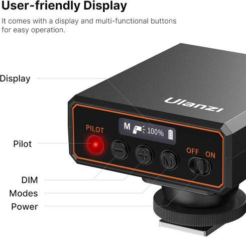Ulanzi LM20 Camera Flash, Speedlite with GN12 / CCT 5600K for Canon, Fuji, Sony, Nikon, Panasonic, Olympus