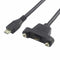 Micro USB Male to Female Extension Panel Mount Cable with Screws, Data+Charge, Black 50CM/1.6FT