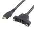 Micro USB Male to Female Extension Panel Mount Cable with Screws, Data+Charge, Black 50CM/1.6FT