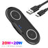 Wireless Charger, Dual 20W Charging Pad for Samsung Galaxy S24/S23/S22/S21/S20/S10/Note, Fast Charging Pad for Apple