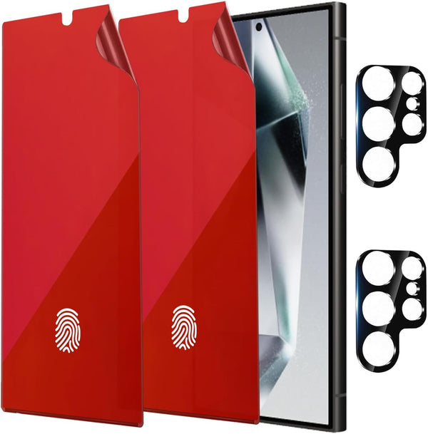 2 Pack Anti-Spy Privacy Screen Protector for Samsung Galaxy S24 Ultra 6.8" + 2 Pack Camera Lens Glass Protector