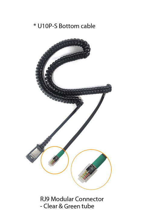 IPD U10P-S Bottom Headphone Adapter Phone Cord Cable for Yealink, Snom, Grandstream & LG IP Phones