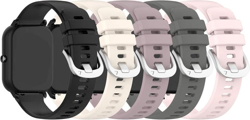 E ECSEM Bands Compatible for Nerunsa Smartwatch, Soft Silicone Waterproof Sport Strap for P66XG P66YB Fitness Tracker