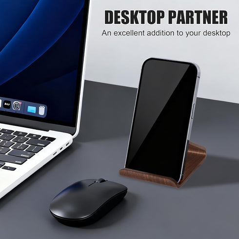 Gosknor 8.7x7.5x6cm/3.43x2.95x2.36in Wooden Phone Stand, Portable Walnut Wood Desktop Mobile Cell Phone Holder