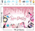 Spa Party Backdrop for Girls, Sweet Pink Princess Makeup Birthday Photography Background Banner for Women Spa Day