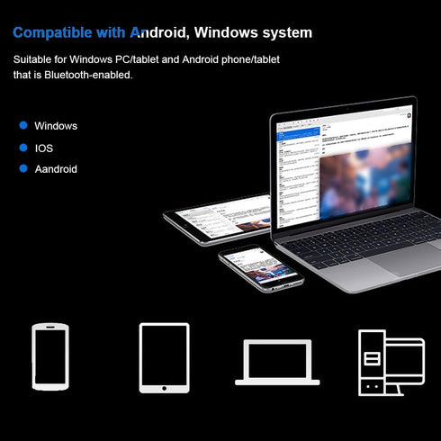 Ultra-Slim Mini Bluetooth Keyboard with Touchpad, Bluetooth, Up to 10m Working Distance, Suitable for Windows PC
