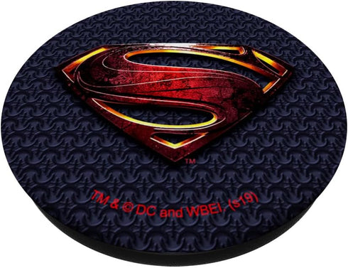 DC Comics Justice League Superman Logo PopGrip Phone Grip - Black, Compatible with Most Phones, Tablets, Cases