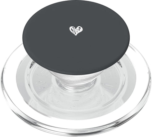 Hand Drawn Heart Design Cute Anthracite Heart Love Minimalist PopSockets PopGrip for MagSafe