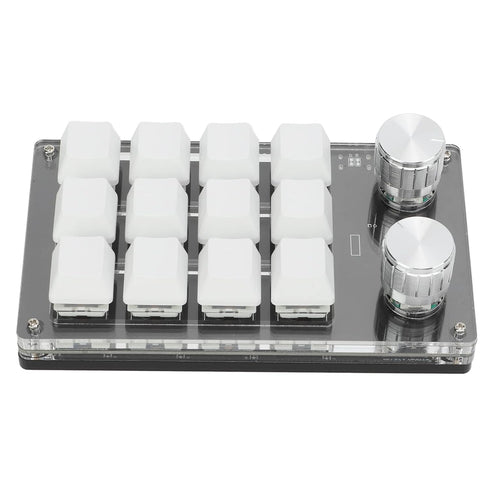 Ejoyous Macro Keyboard | One Handed Macro Mechanical Gaming Keypad, 12 Key Programmable Keyboard with Knob