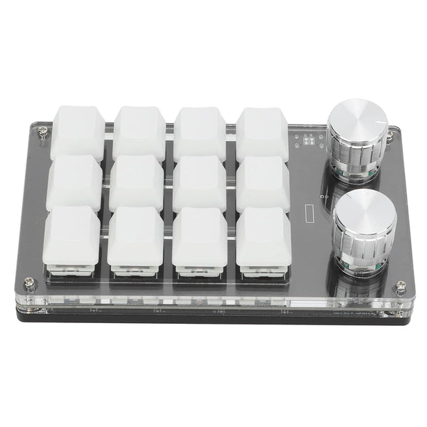 Ejoyous Macro Keyboard | One Handed Macro Mechanical Gaming Keypad, 12 Key Programmable Keyboard with Knob