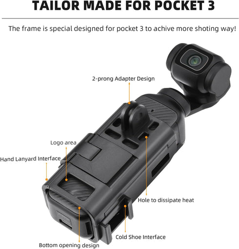 Pocket 3 Magnetic Mount, Magnet Bracket Expansion Adapter Holder with Cold Shoe for Car, Railings, Refrigerators, DJI