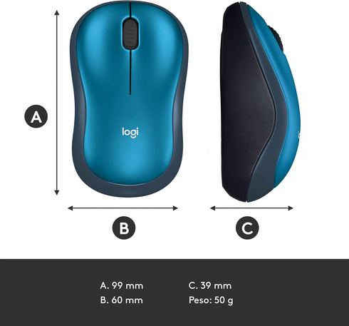 Logitech M185 Wireless Mouse, 2.4GHz with USB Mini Receiver, 12-Month Battery Life, 1000 DPI Optical Tracking,